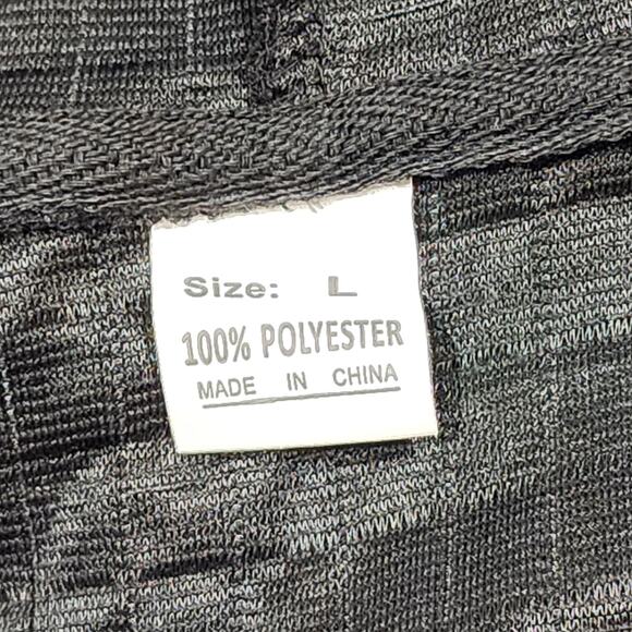 Quilted Knit Hooded Sweatshirt Hoodie Jacket Zip Up Long Sleeve Black Large - Picture 4 of 5